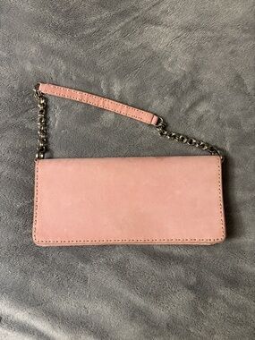 Ann Taylor Pink Suede Chain Strap Shoulder Purse